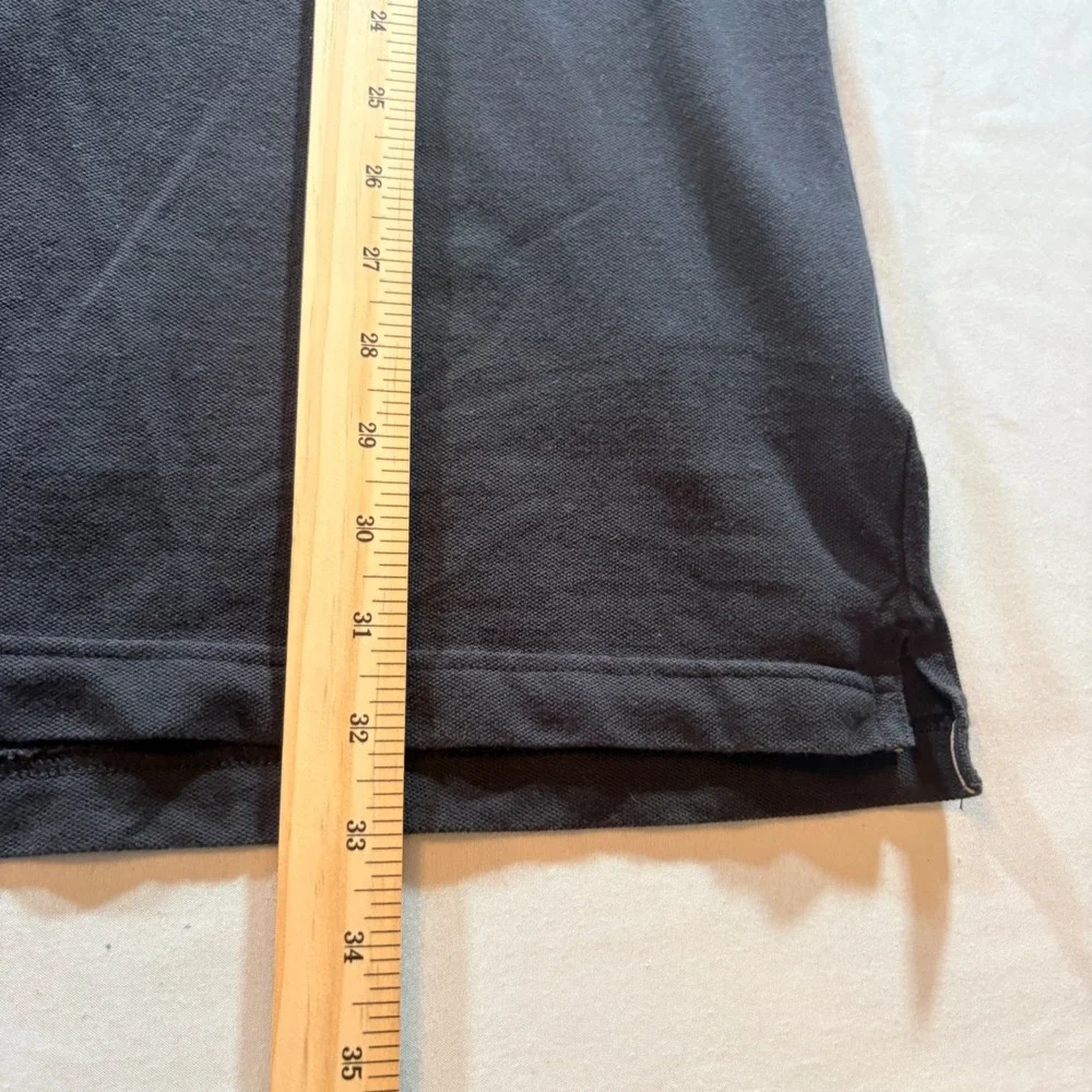 Banana Republic Polo Shirt Mens XL Tall Black Tan Striped Cotton Stretch Pique